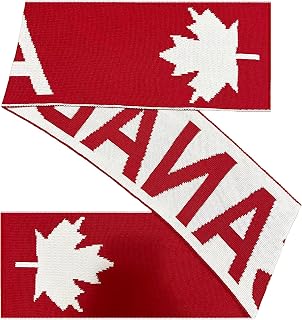 Canada Knitwear – Canada Flag Beanie Hat Maple Leaf Winter Toque and Scarf Set for Women Men Skull Canadian Themed Knit Cap
