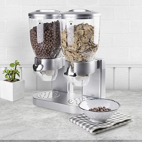 Miniatura 5 de LACOR 62596 - Dispensador de cereales, frutos secos, pasta y dulces, doble envase, dos recipientes de 2 L, sistema giratorio, sin BPA, 10.6 x 6.5 x