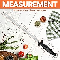 Vista 3 de Utopia Kitchen Cuchillo de acero afilado de 10 pulgadas que afila varilla de afilado de acero - negro