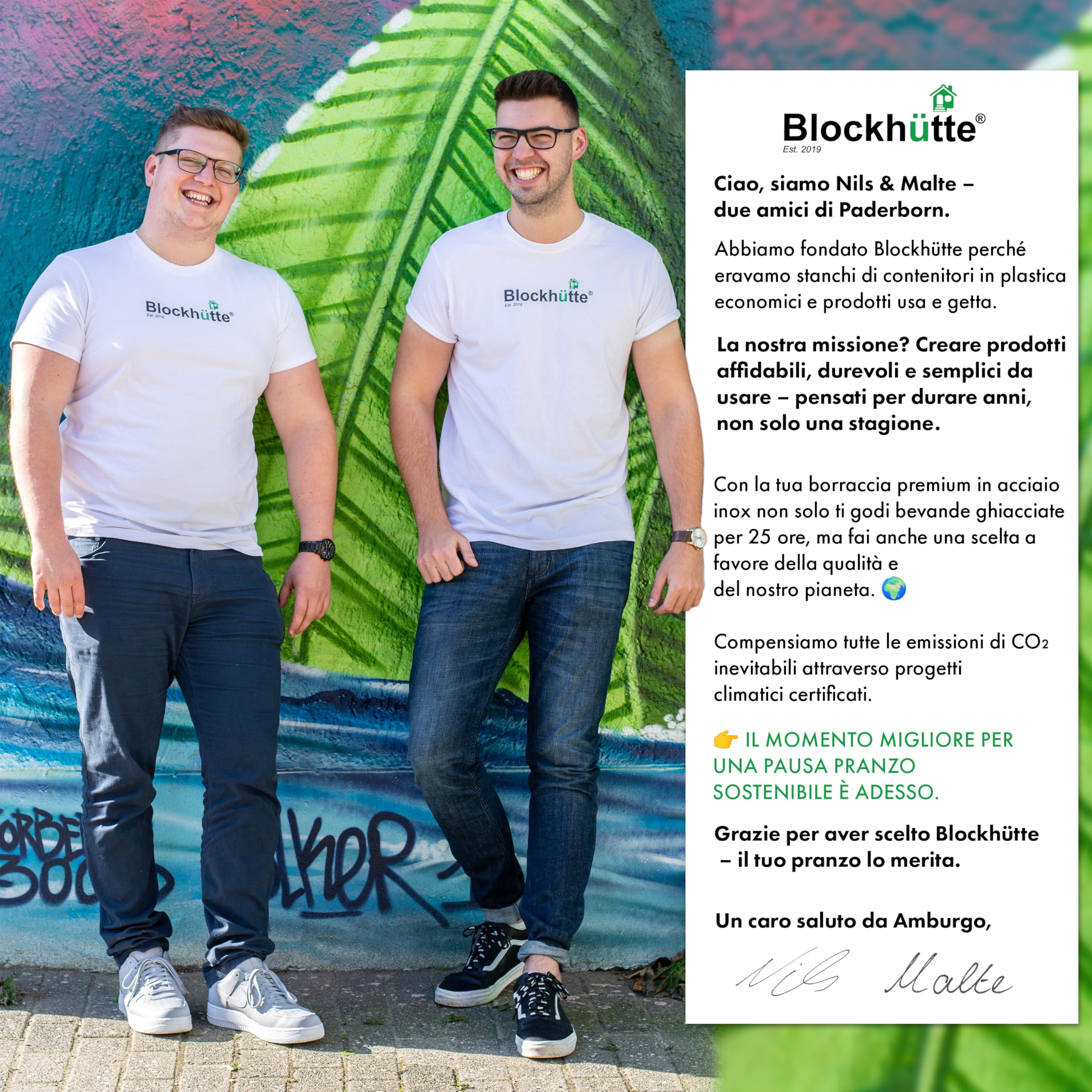 Blockhütte Borraccia Termica Acciaio Inox, Thermos per Bevande Calde fino a 13 ore, Bottiglia Termica a prova di perdite, Borraccia Palestra, Bottiglia Acqua lavabile in lavastoviglie