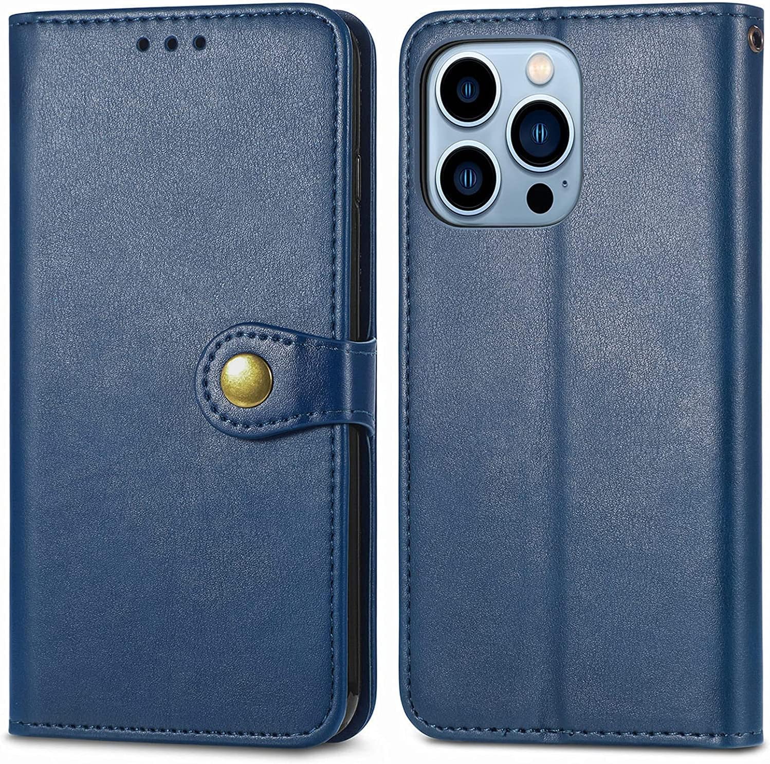 Wallet Case for iPhone 14/14 Plus/14 Pro/14 Pro Max with Card Holder, Premium Handcrafted Leather Magnetic Closure Case Shockproof TPU Shell Flip Folio Phone Case (Color : Preto, Size : 14Pro