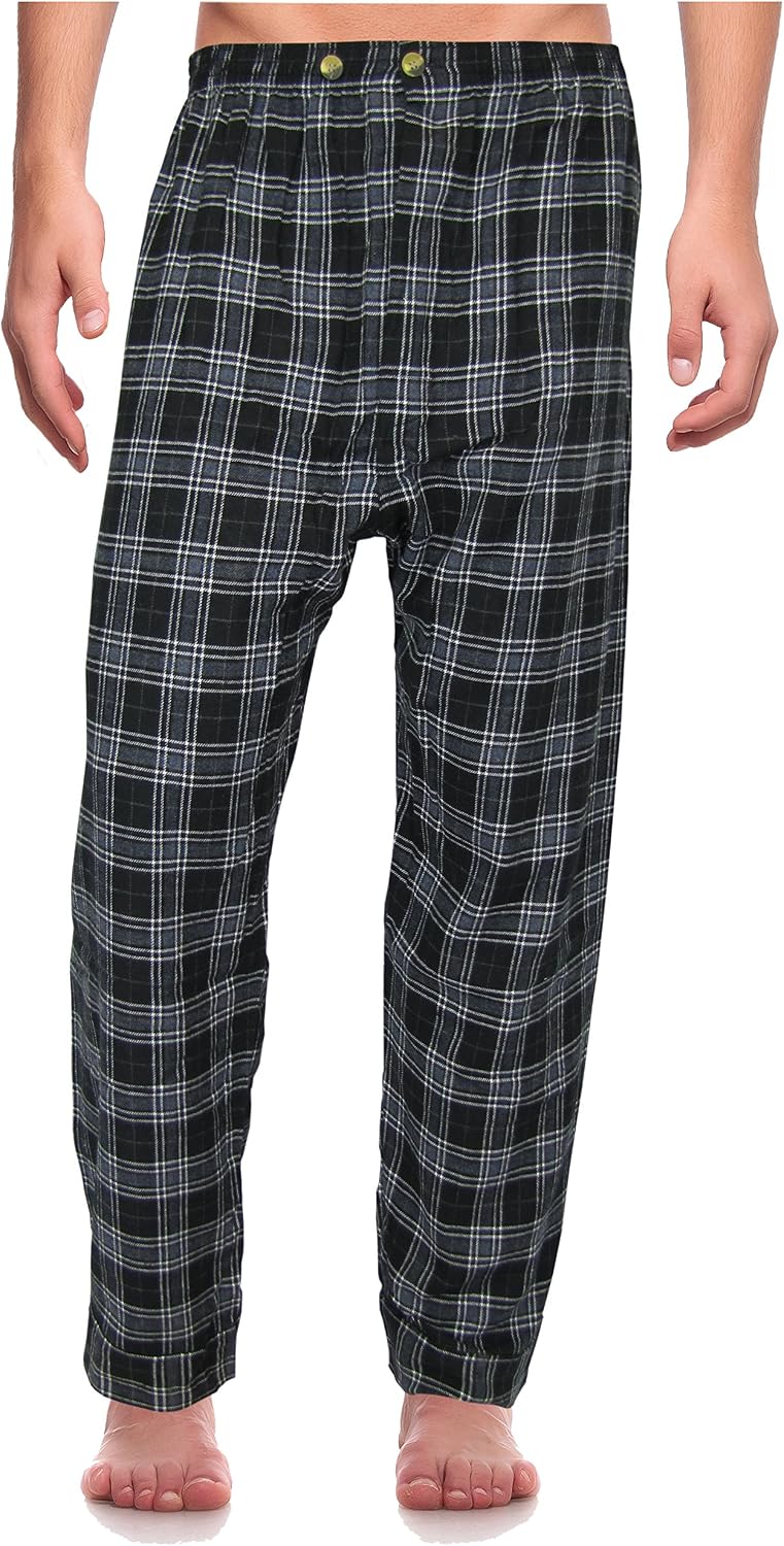 RK Classical Sleepwear Men’s 100% Cotton Flannel Pajama Set,