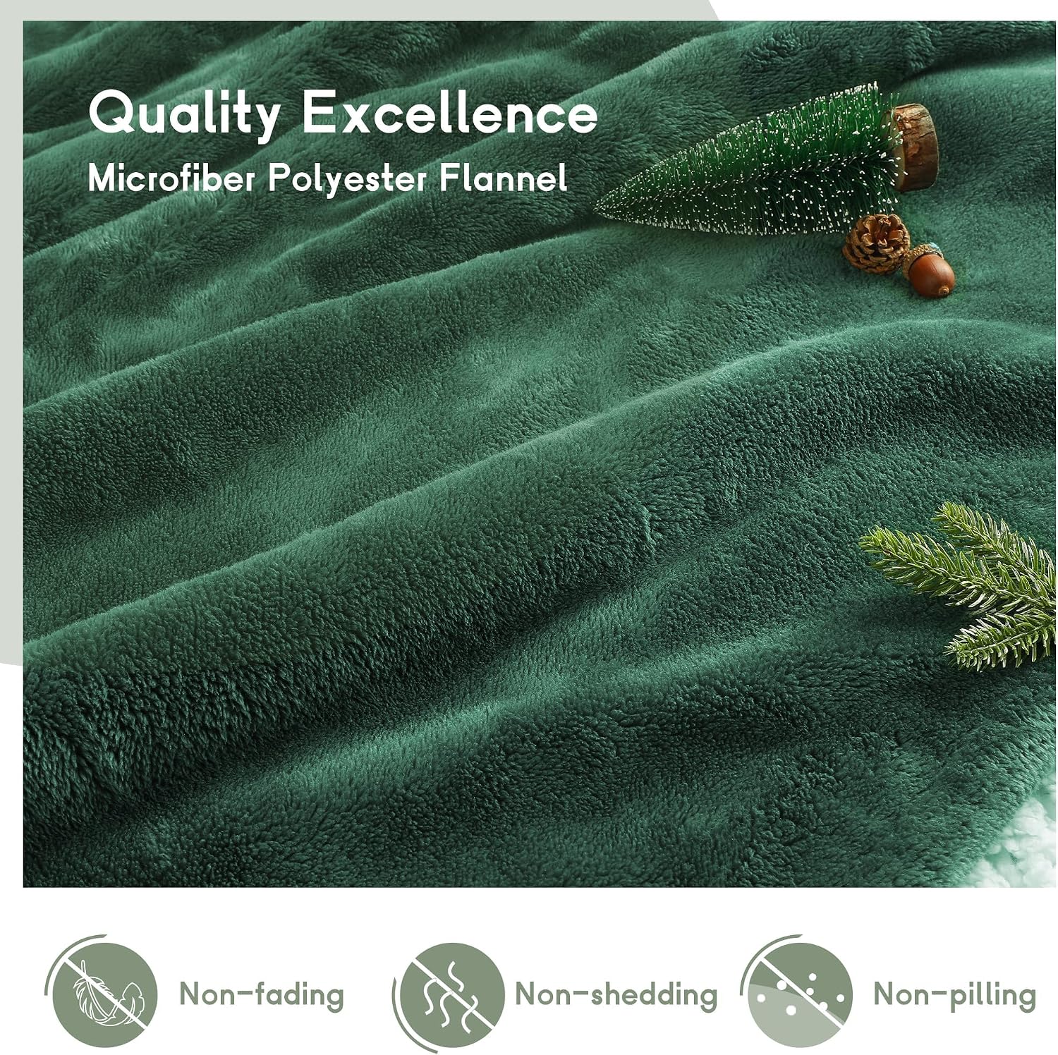 Heated Blanket Electric Blanket Full Size 72''x84'' with 5 Heat Settings, 10 Hour Auto Off, Machine Washable, Flannel & Sherpa Soft Warming Blanket for Couch, Bed, Office - Grass Green