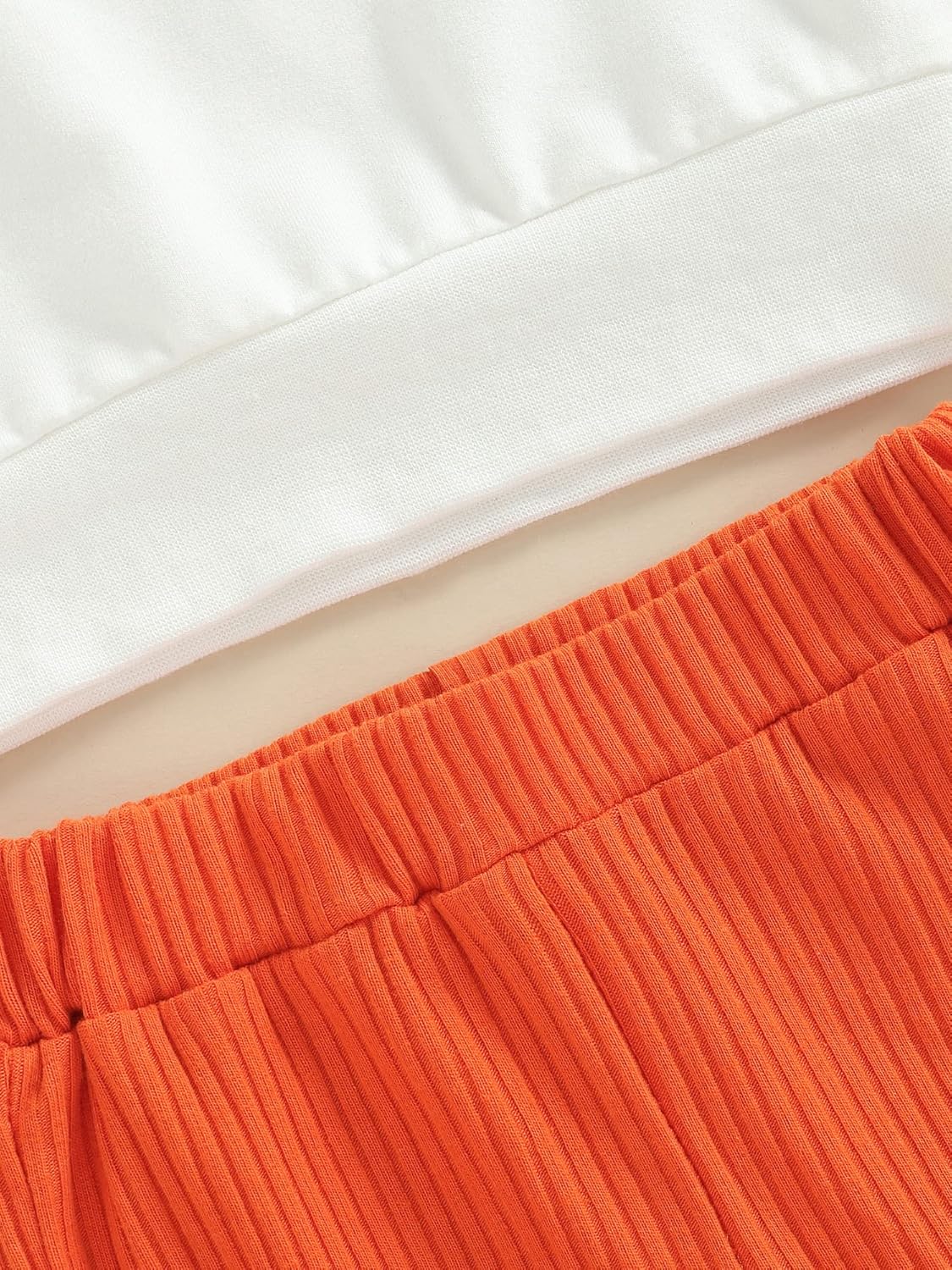 Madjtlqy Baby Girl Bell Bottoms Halloween Clothes Set Letters Pumpkin Printed Long Sleeve Sweashirt Tops + Flared Pants - Image 6