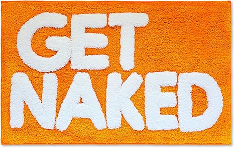 Amazon.com: New Mungo Get Naked Bath Mat Orange - Cute Bathroom Rugs