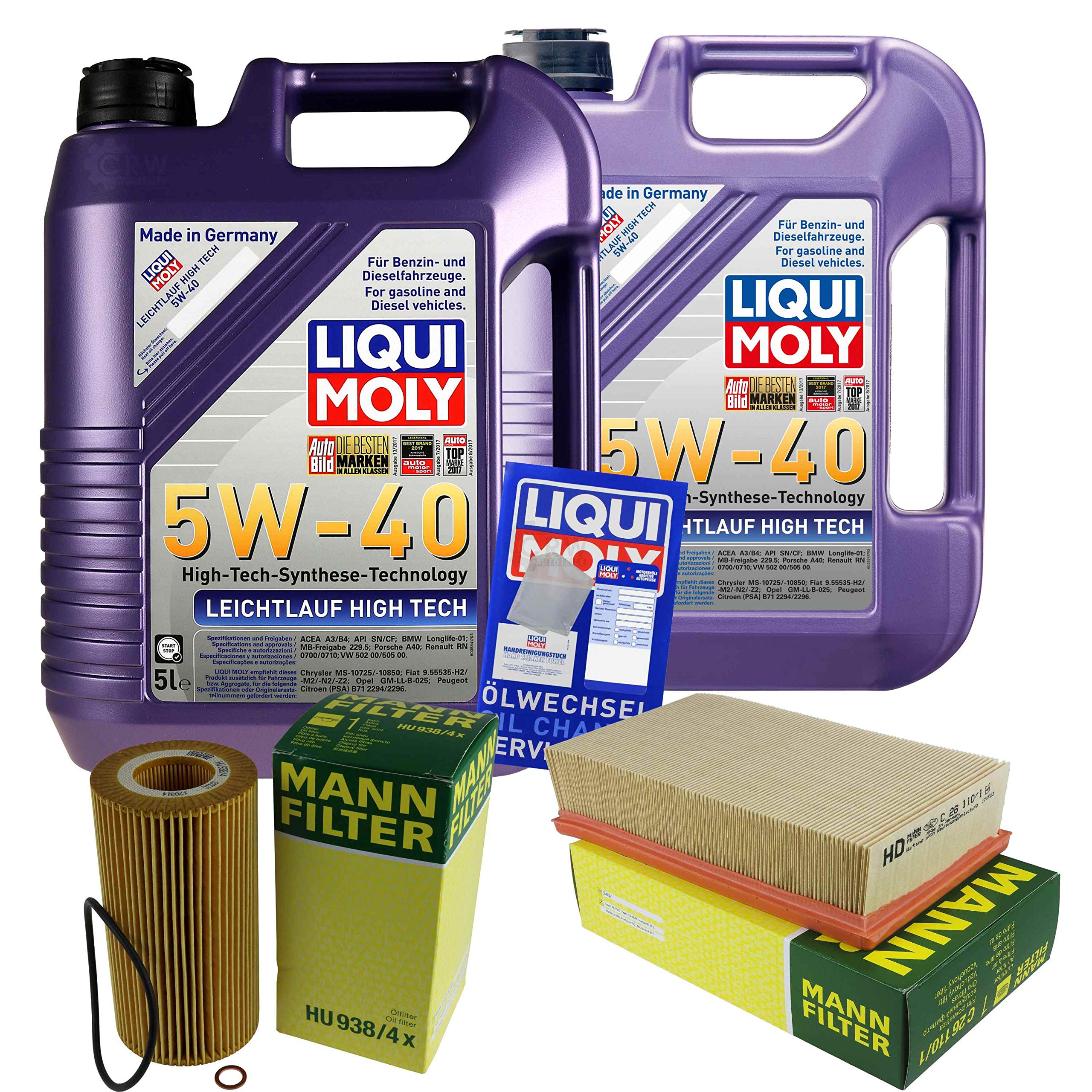 Kit d'inspection 10 l LM LL High Tech 5W-40 + filtre à air MANN