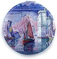 Vista 6 de Espejo Compacto Espejo de Cartera Espejo Pequeño de Maquillaje Espejo de Viaje Mini Espejo de Bolsillo Espejo de Lápiz Labial Flor de Almendro Van