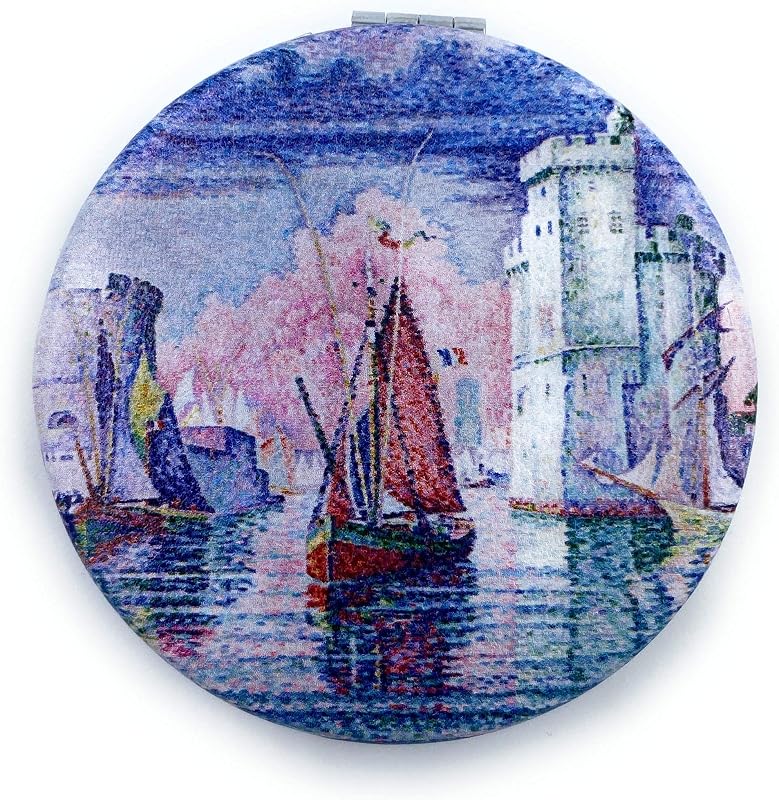 Espelho de mão dobrável Aeisage com ampliação 2x, estampa Paul Signac, 1 unidade