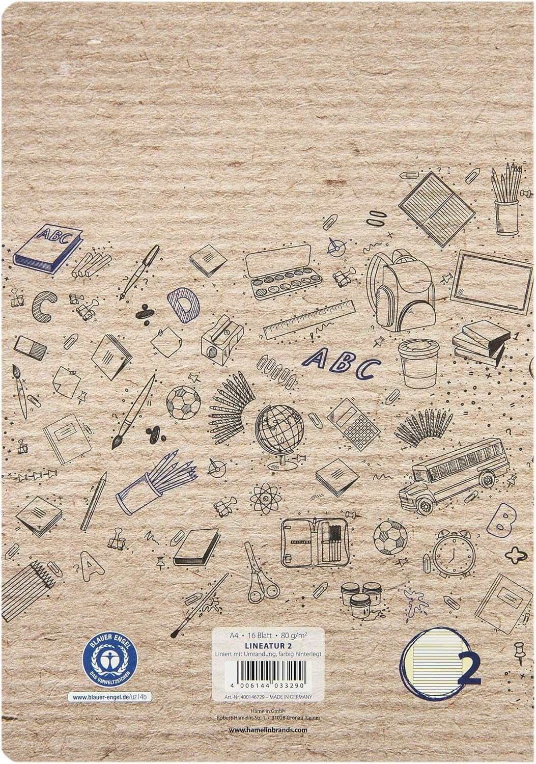 Landre A4 Recycled Exercise Book 16 Pages Lined Line Style 2 Pack of 10