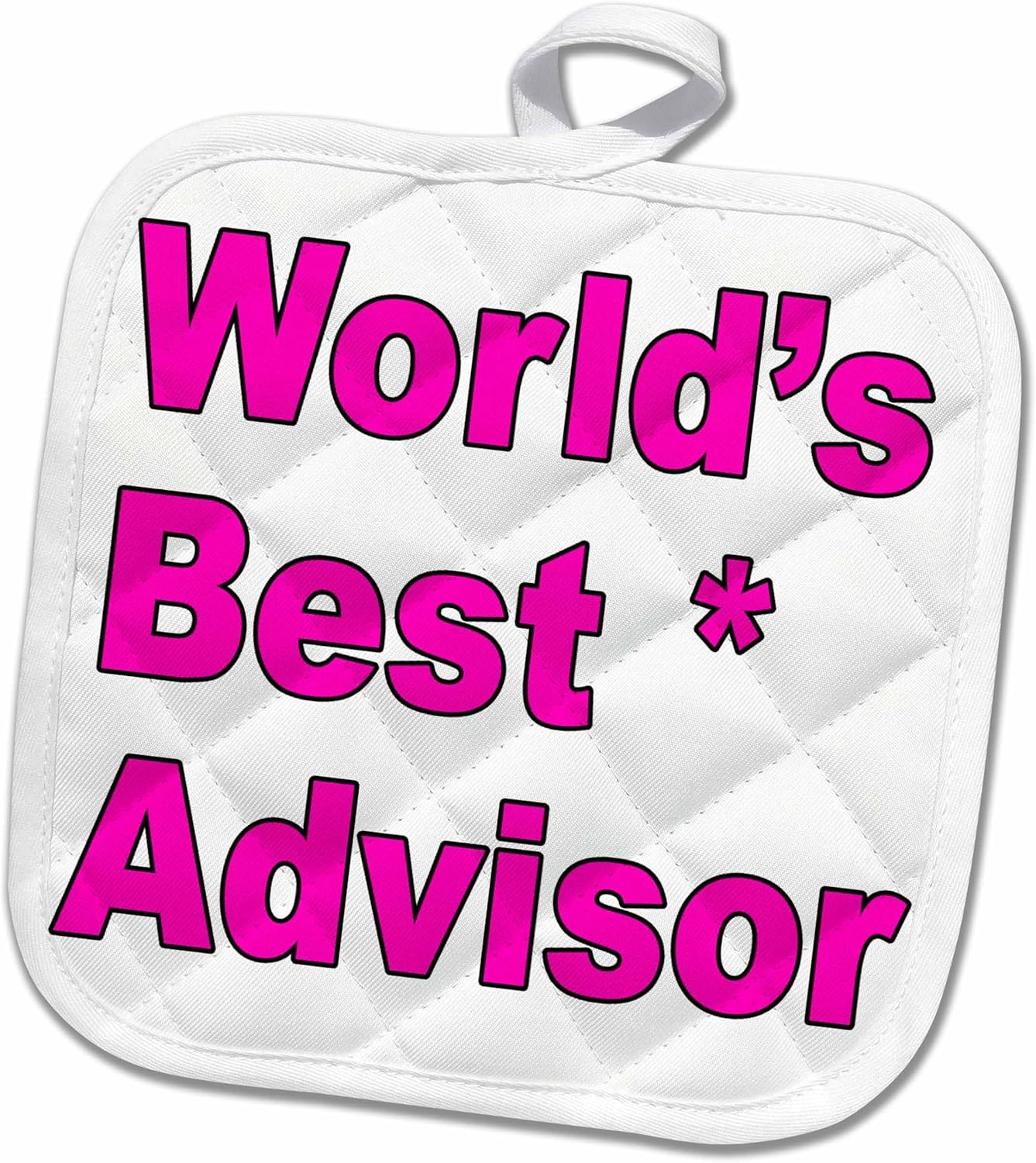 3D Rose Worlds Best Advisor. Pink. Pot Holder, 8 x 8