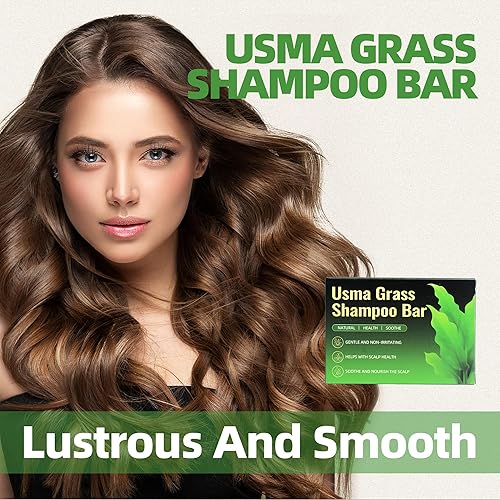 Miniatura 8 de Usma Grass - Barra de champú para adelgazar el cabello, champú sólido de rutina de jugo Usman para engrosar y oscurecer, pérdida de cabello de