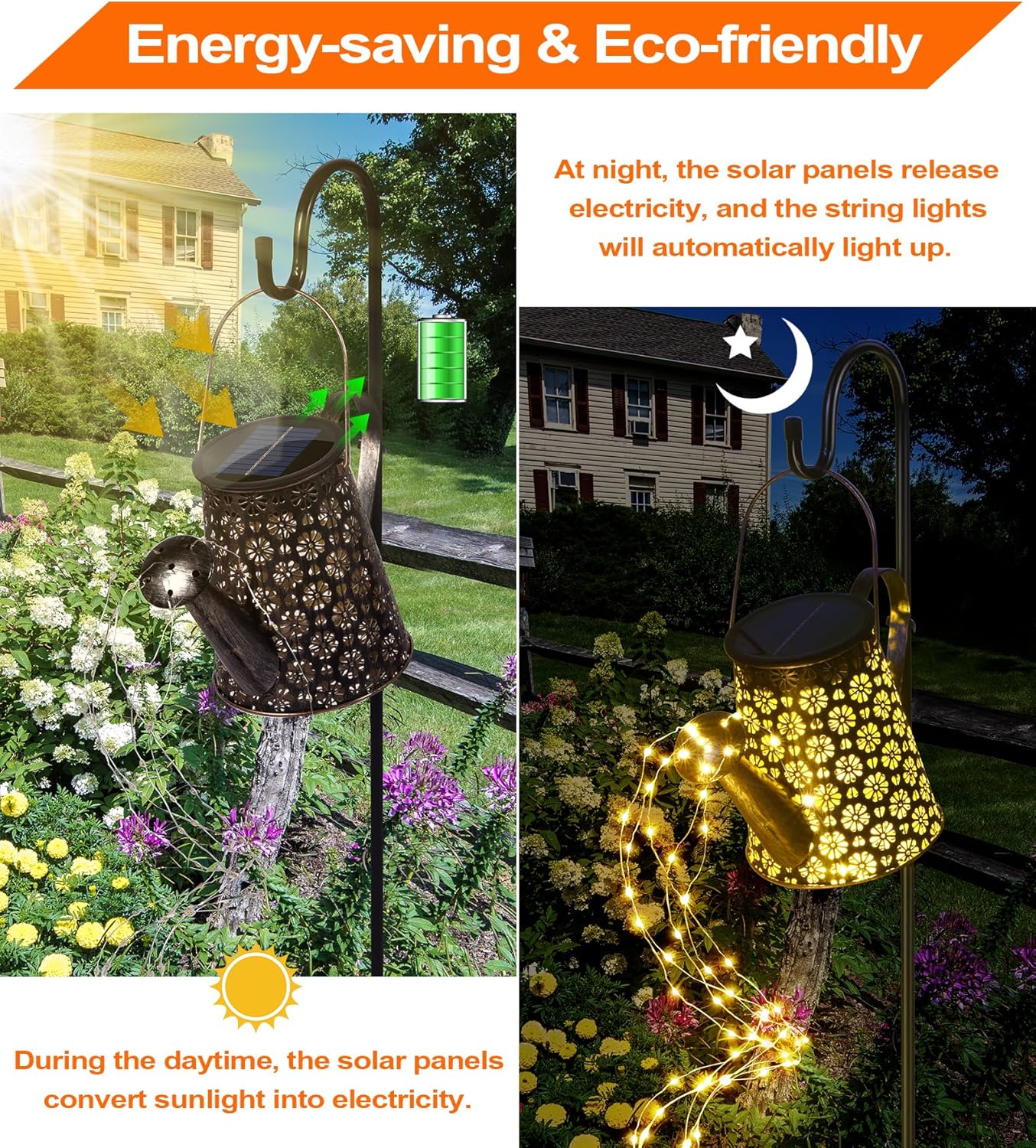 90 LED Solar Watering Can with Lights, Waterproof Large Hanging Lantern Landscape Solar Lights Outdoor Garden Decor for Outside Yard Porch Gardening Gifts for Mom Birthday Mother's Day - Image 4