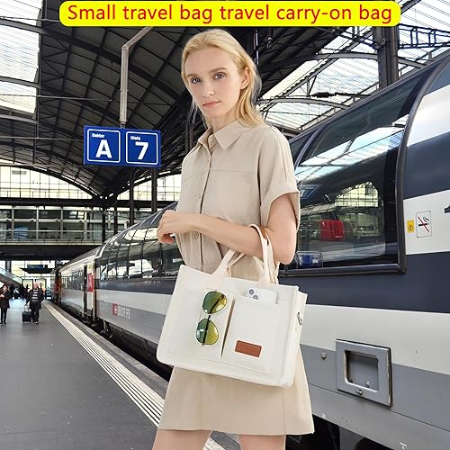 Miniatura 8 de Bolso de mano para mujer con compartimentos, bolso grande de lona para mujer, bolso cruzado de trabajo, portátil, bolsa de libros, bolsos de hombro