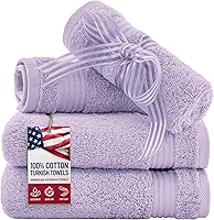 Vista 61 de American Veteran Towel, Paquete de 4 toallas de baño turcas 100% algodón para baño, 27 x 54 pulgadas, extra grandes, de secado suave, color azul
