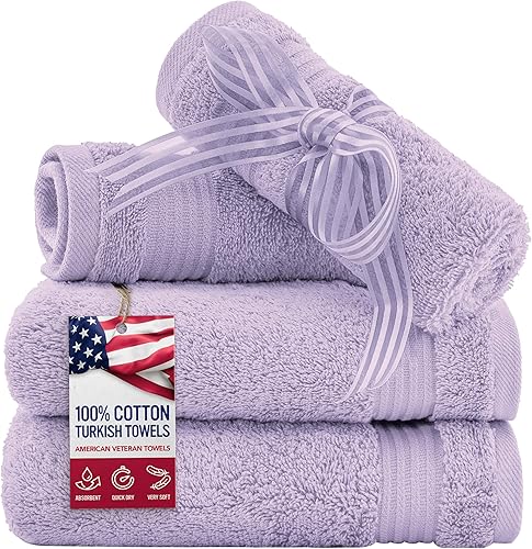 Vista 273 de American Veteran Towel, Juego de 4 toallas de mano para baño, juego de toallas de mano turcas 100% algodón, toallas de mano suaves, toallas de mano