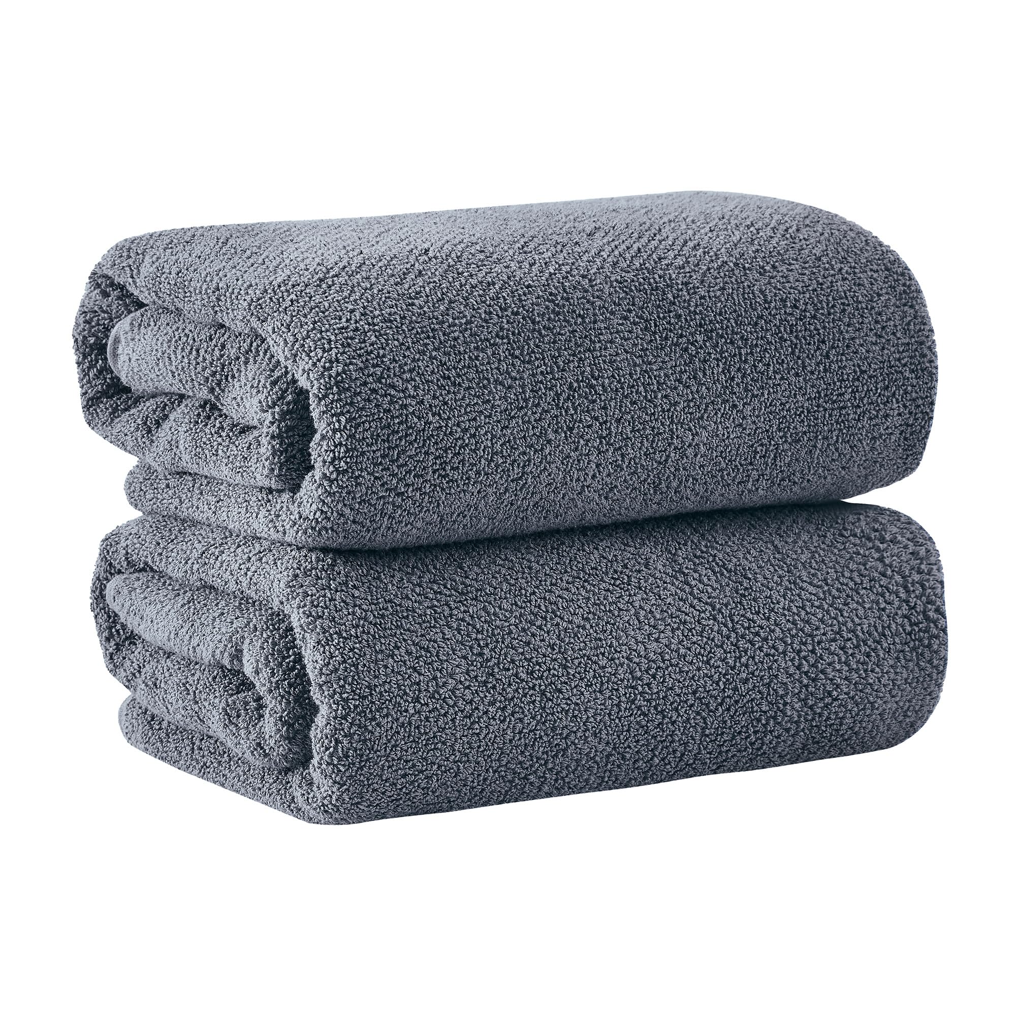 100% Cotton Oversized 2 Pack 68x35 Extra Large Towel Set - Absorbent, Quick-Drying, Durable Oversized Bath Sheets for Bathroom Décor (Chambray Blue)