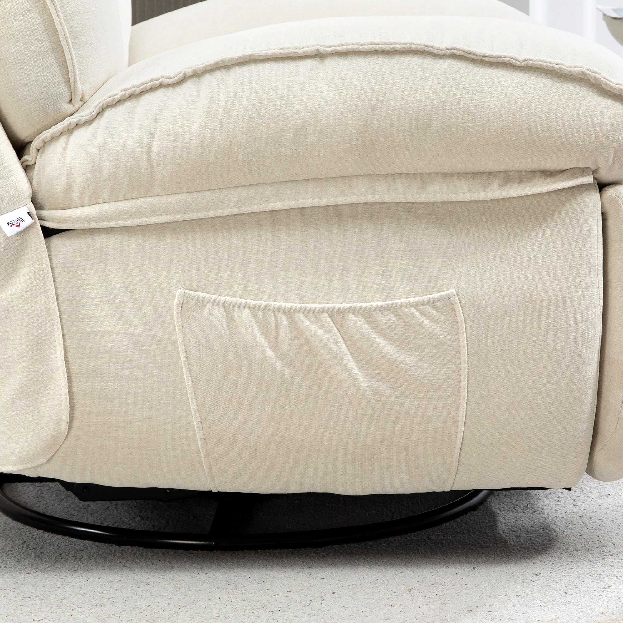 HOMCOM Relaxsessel, Fernsehsessel mit Liegefunktion, bis 150kg, Creme