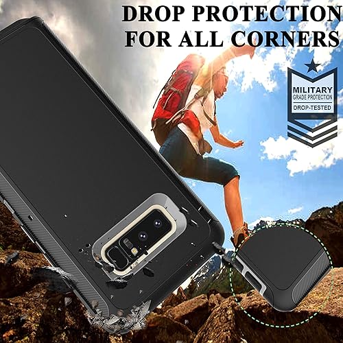 Miniatura 4 de YmhxcY Funda compatible con Galaxy Note 8 con película de TPU flexible y película protectora de pantalla de lente Paquete de 2, funda duradera de 3
