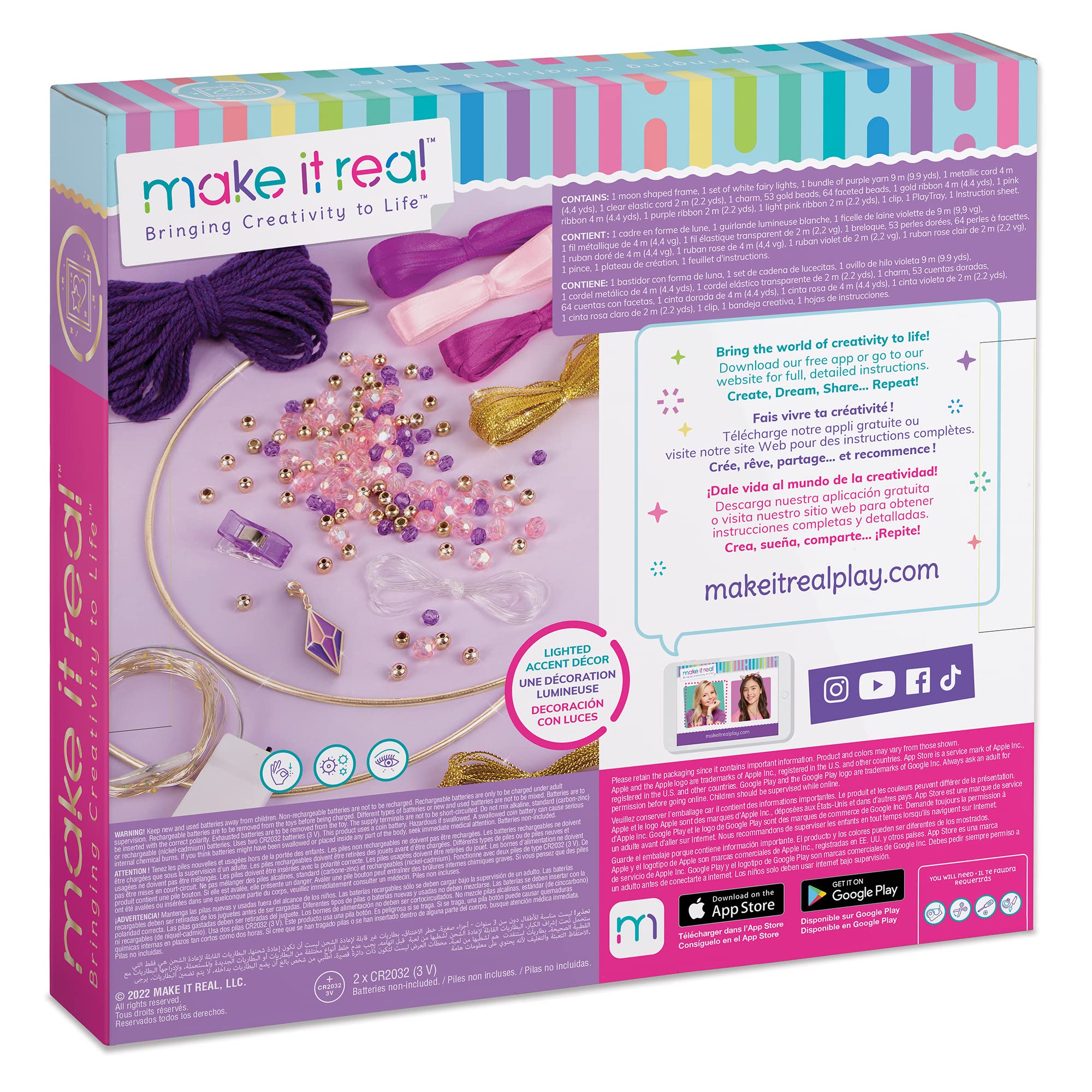 Make It Real Skylight Moon Dream Catcher with Fairy Lights