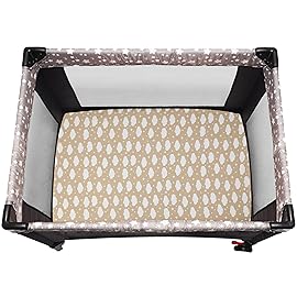 GUNTAIL Pack and Play Sheets Fitted, 2 Pack Pack n Play Sheets for Graco Pack n Play Mattress, Unisex Playard Sheets for Boys Girls (Clouds & Dark Green)