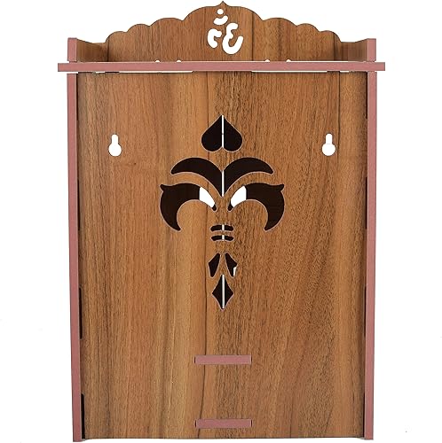 Miniatura 4 de DRIXTY Hermoso templo de madera hecho a mano, templo del hogar, Puja Mandir, para colgar en la pared y mesa, templo de mandir, decoración del hogar,