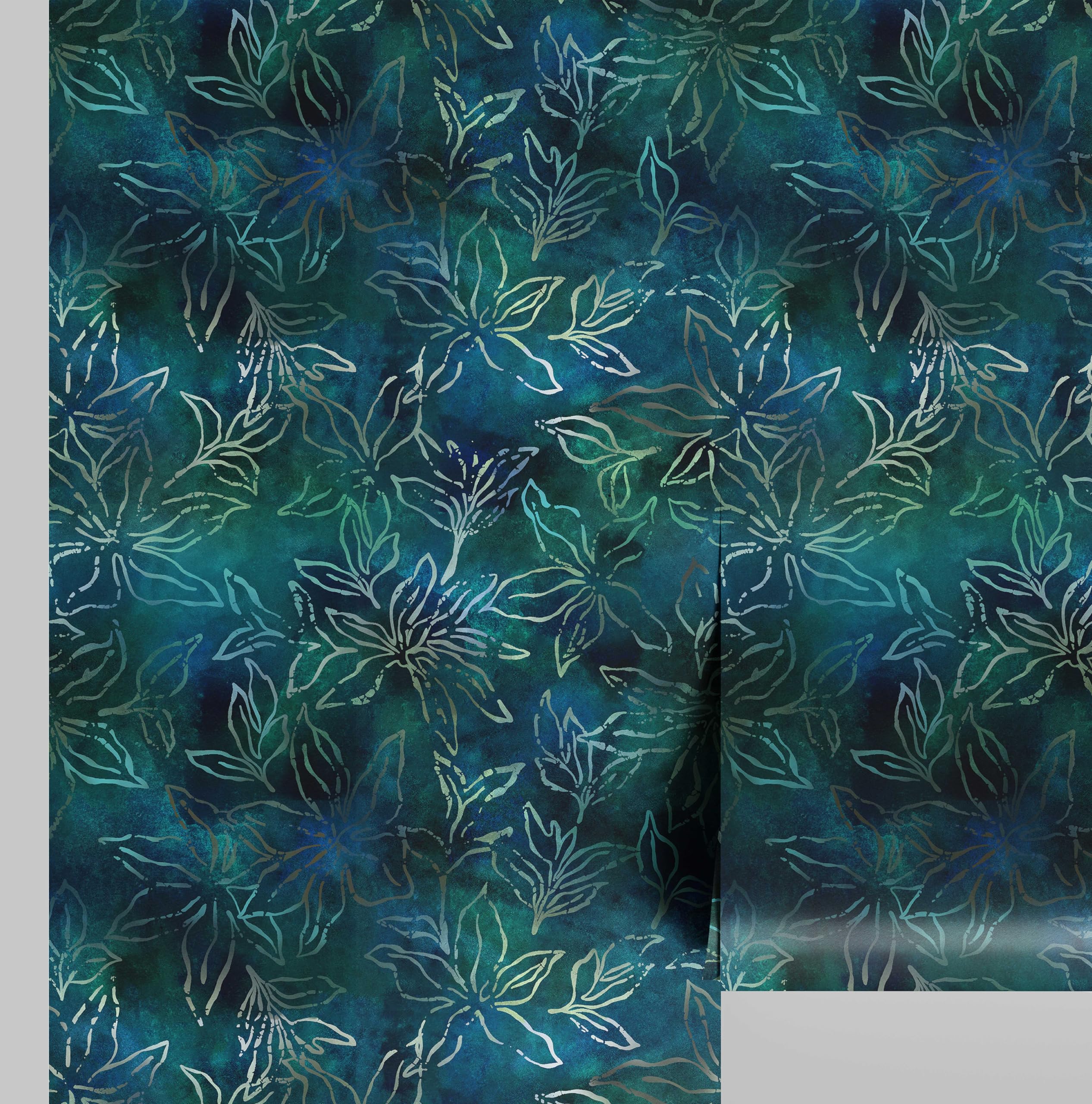 Papier peint autocollant floral bleu pour rafraîchir une salle de bain et des placards