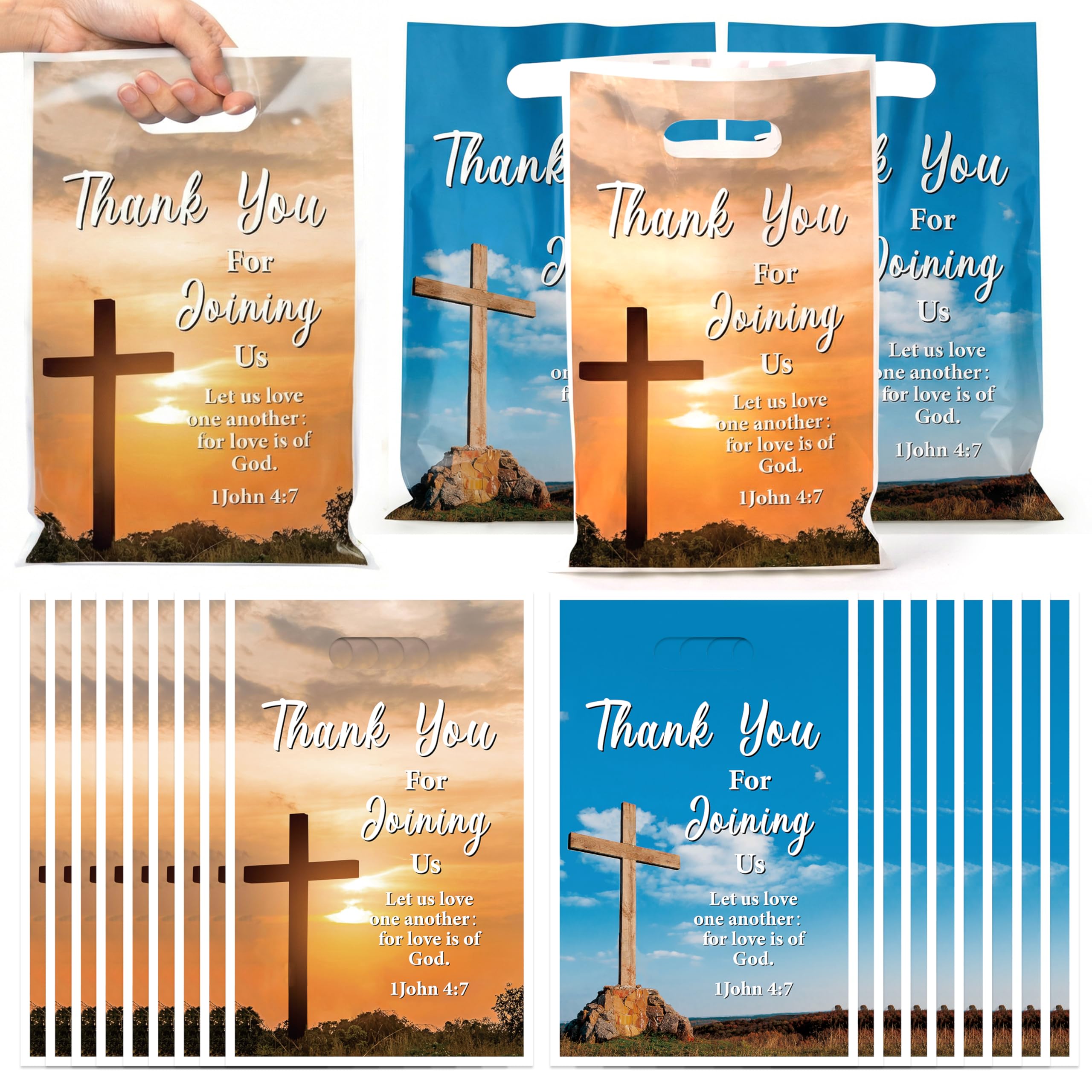 Church Party Favor Bags 50Pcs – Christian Cross Goodie Bags for VBS
