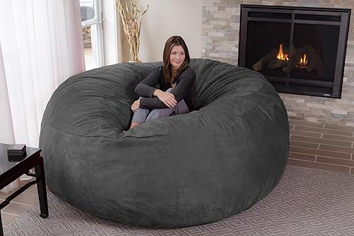 Miniatura 4 de Cozy Sack - Sillón de puff Puf gigante de espuma de memoria para muebles 8  sofá grande con cubierta de microfibra suave Textil Microgamuza - Carbón