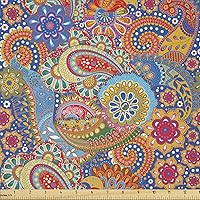 Vista 7 de Lunarable The Yard, tela de mariposa de The Yard, colorido patrón de insectos con alas para primavera, diseño de dibujos animados, tela de Morado