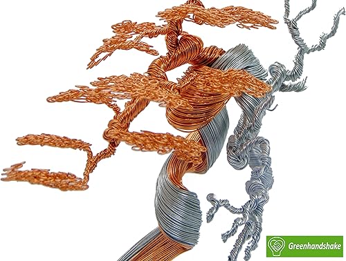 Miniatura 9 de GREENHANDSHAKE Bonsái Escultura de árbol de alambre de cobre, esculturas de árbol modernas, el mejor regalo, artesanía, decoración del hogar,