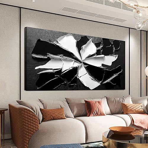 Miniatura 16 de Lienzo decorativo para pared, arte moderno de pared blanco para sala de estar, lienzo abstracto, decoración de pared, cuadros de flores, arte