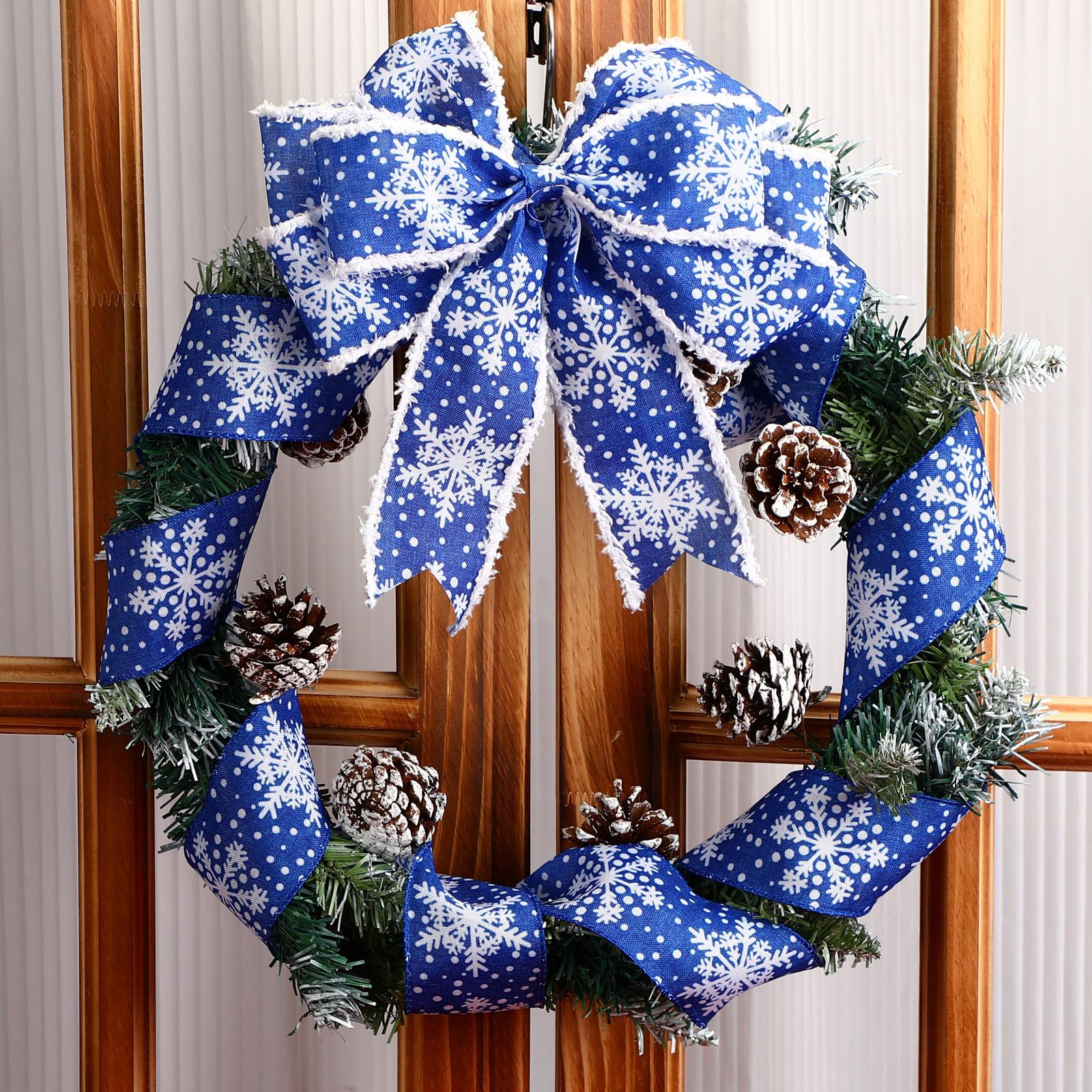 Geosar 3 Rolls 30 Yards Christmas Ribbon Wired, 2.5 Inch...