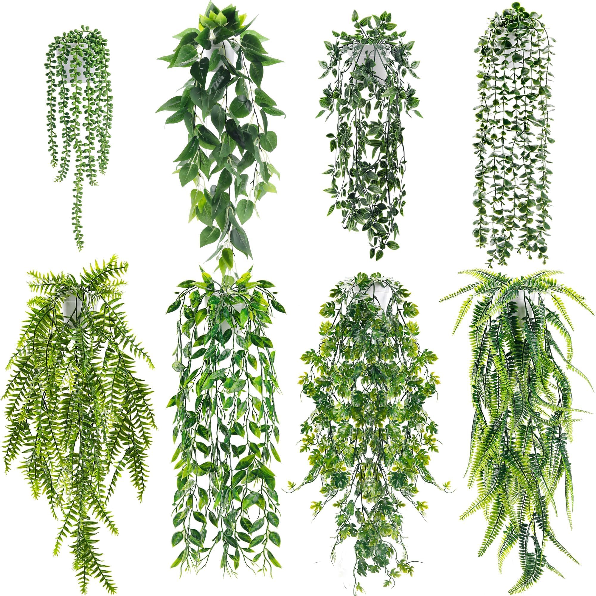 Der Rose 8Packs Hanging PLants Artificial Potted Plants