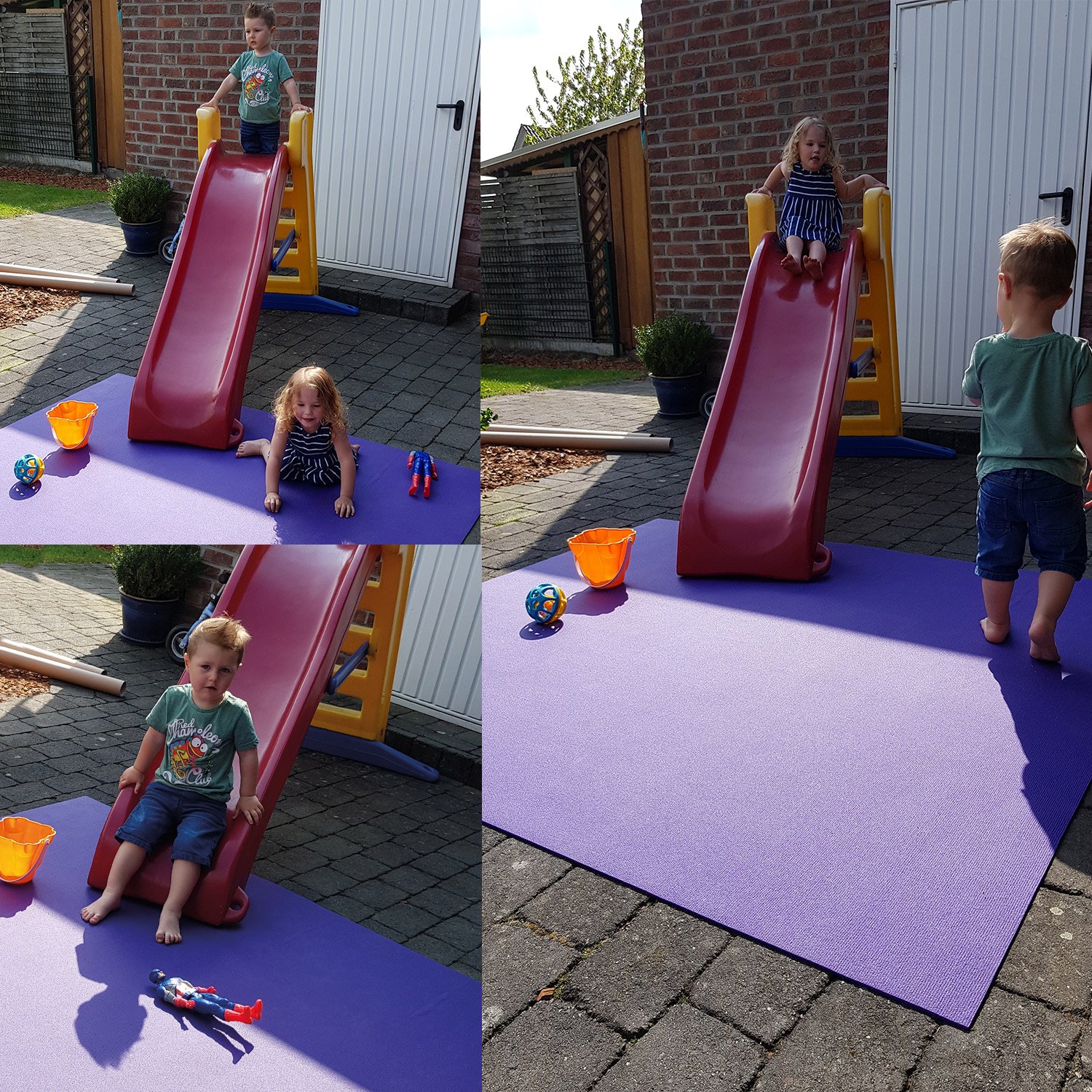 Wunschkind® Krabbelmatte | Krabbelunterlage | Made in Germany | Anti-Rutsch | Öko-Tex 100 | 120x120cm Grau