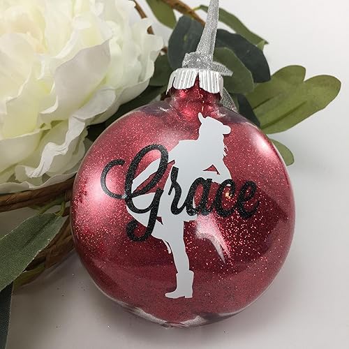 Majorette Glitter Filled Monogram Ornament Personalized with Your Name and Your Colors