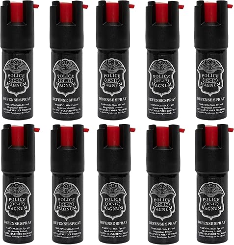 POLICE MAGNUM Mini botes de autodefensa en aerosol de pimienta, máxima resistencia al calor, pequeños y discretos, fabricados en los Estados Unidos
