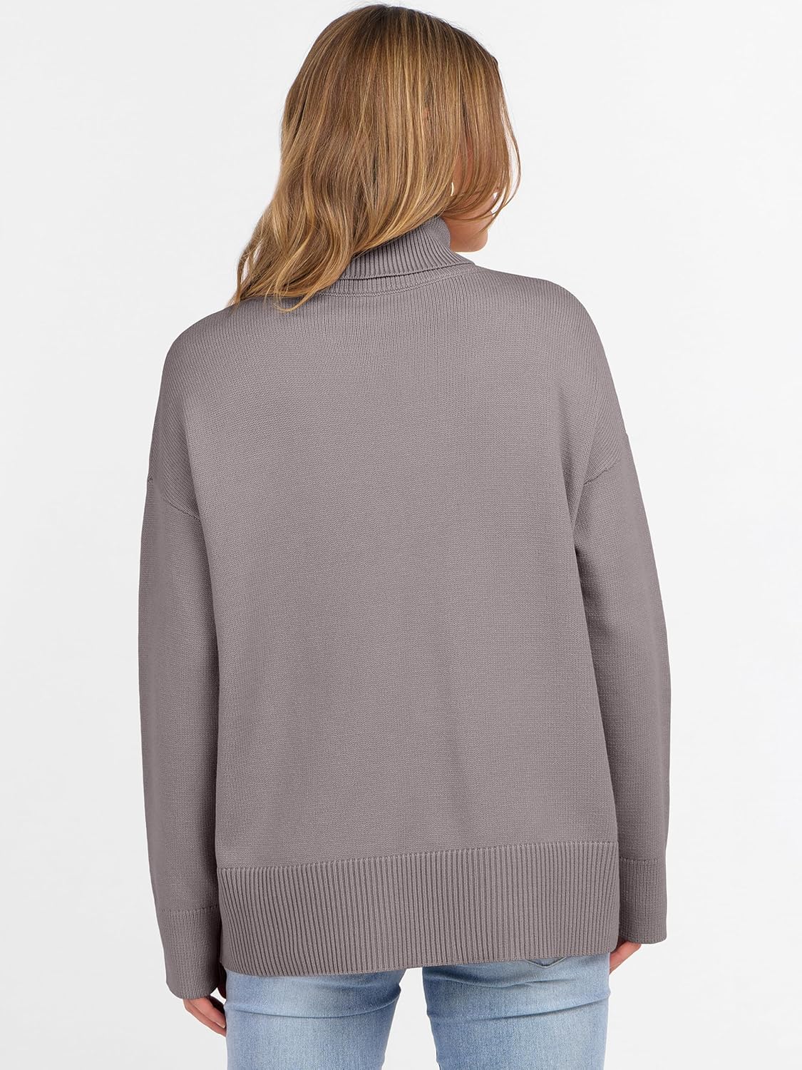 ANRABESS Womens Turtleneck Sweaters Oversized Chunky Long Sleeve Knit High Low Hem Pullover Top 2026 Fall Winter Fashion - Image 5