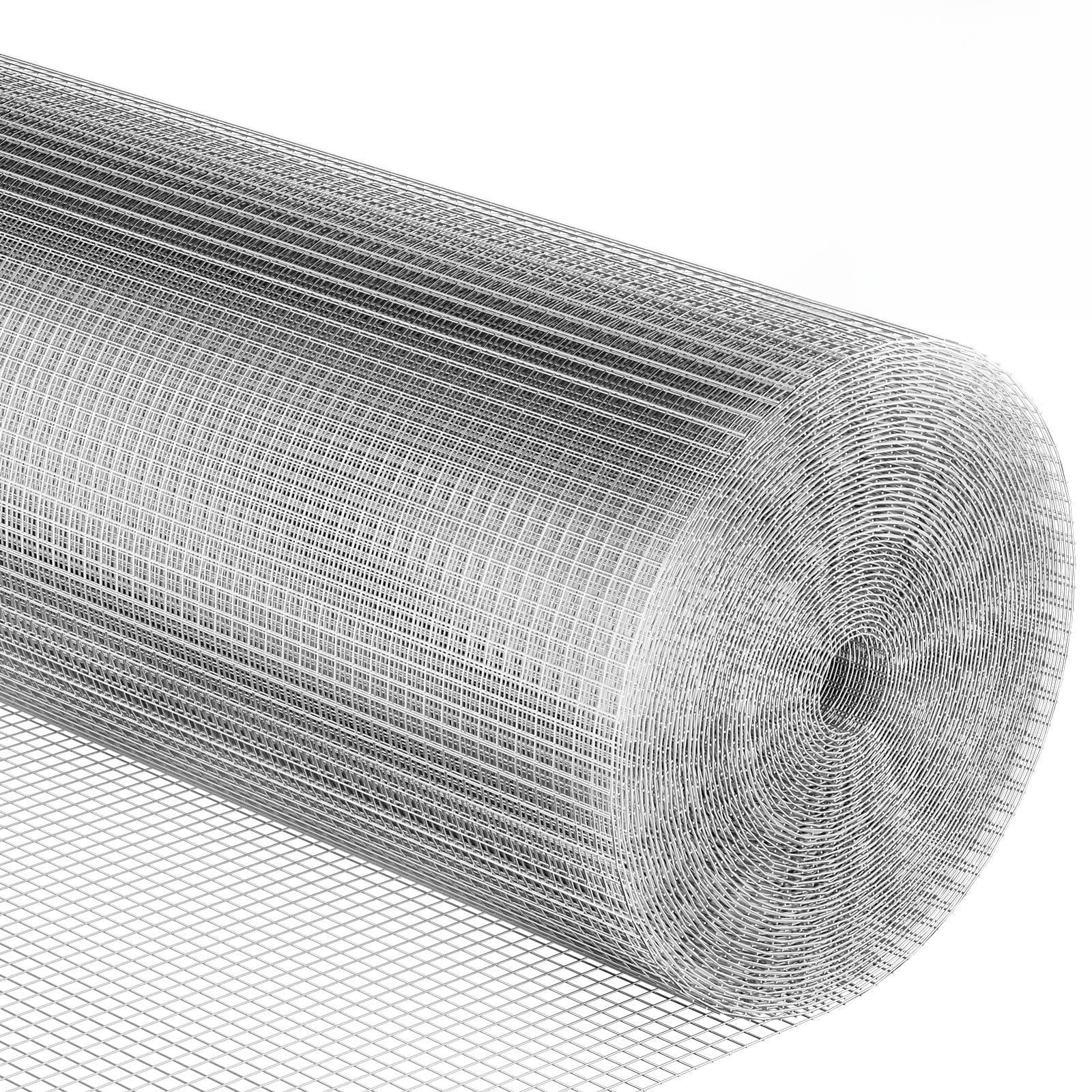 LIKEEM Rodent Mesh 0.5m x 25m, 12 mm Holes, 1 mm Galvanized Welded Wire, Heavy Duty Chicken Wire Fence for Poultry Coop, Garden and Animal Fencing