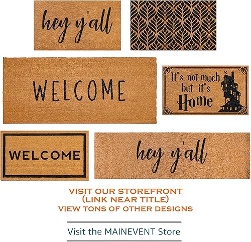 Miniatura 5 de MAINEVENT Home Sweet Home - Felpudo de fibra de coco de 30 x 17 pulgadas, bienvenida mate para exteriores con respaldo de PVC antideslizante, tapete