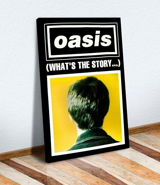 CanvasArtShop OASIS GALLAGHER WHATS THE STORY POSTER CANVAS WALL POP ART PRINT DEEP FRAMED (8in x 12in / 20cm x 30cm)
