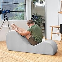 Vista 46 de Avana Elegante tumbona para yoga, para estiramiento, relajación, berenjena.