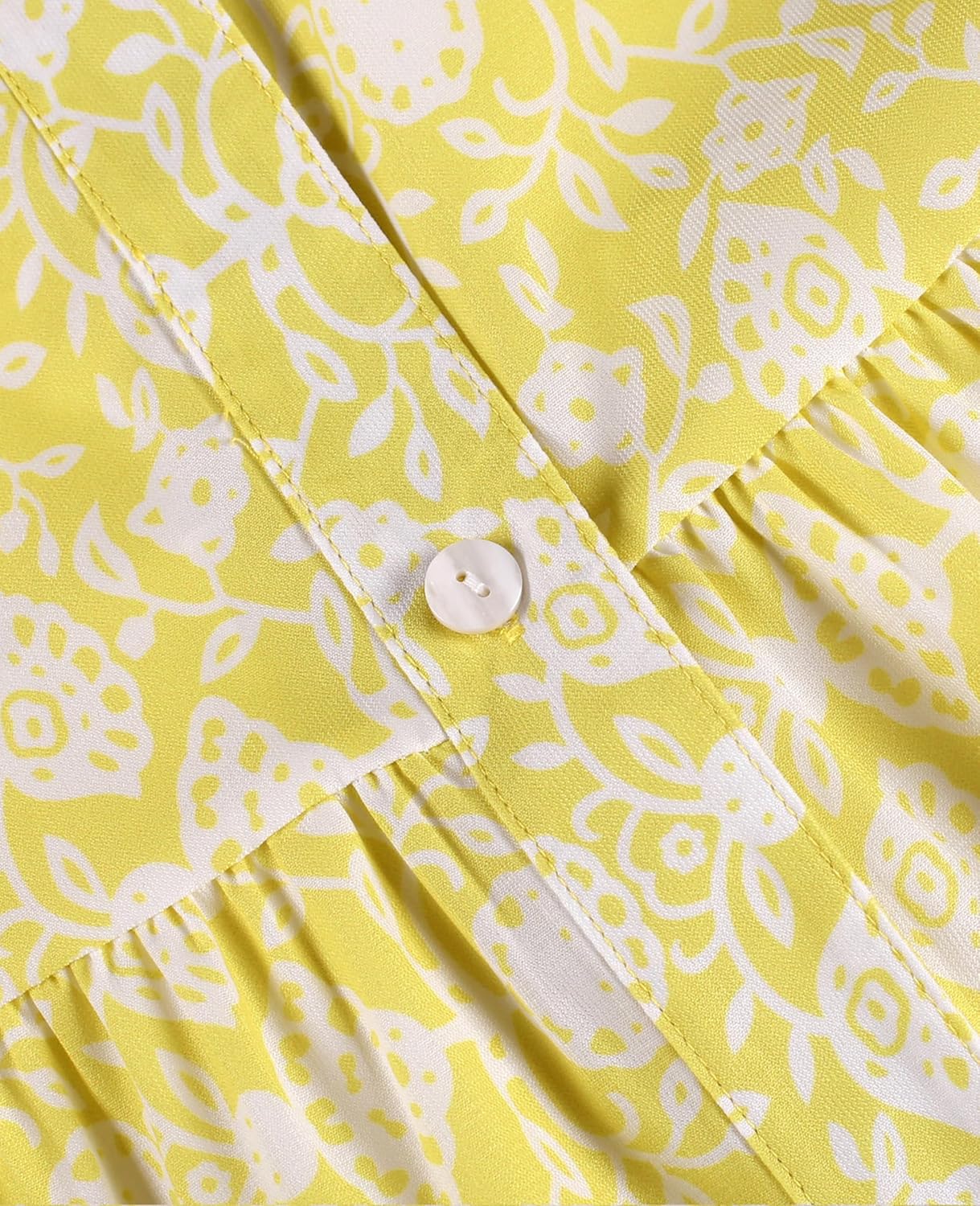 SELINK Womens Long Sleeve Dresses Casual V Neck Tribal Print Button Flowy Boho Mini Beach Dress