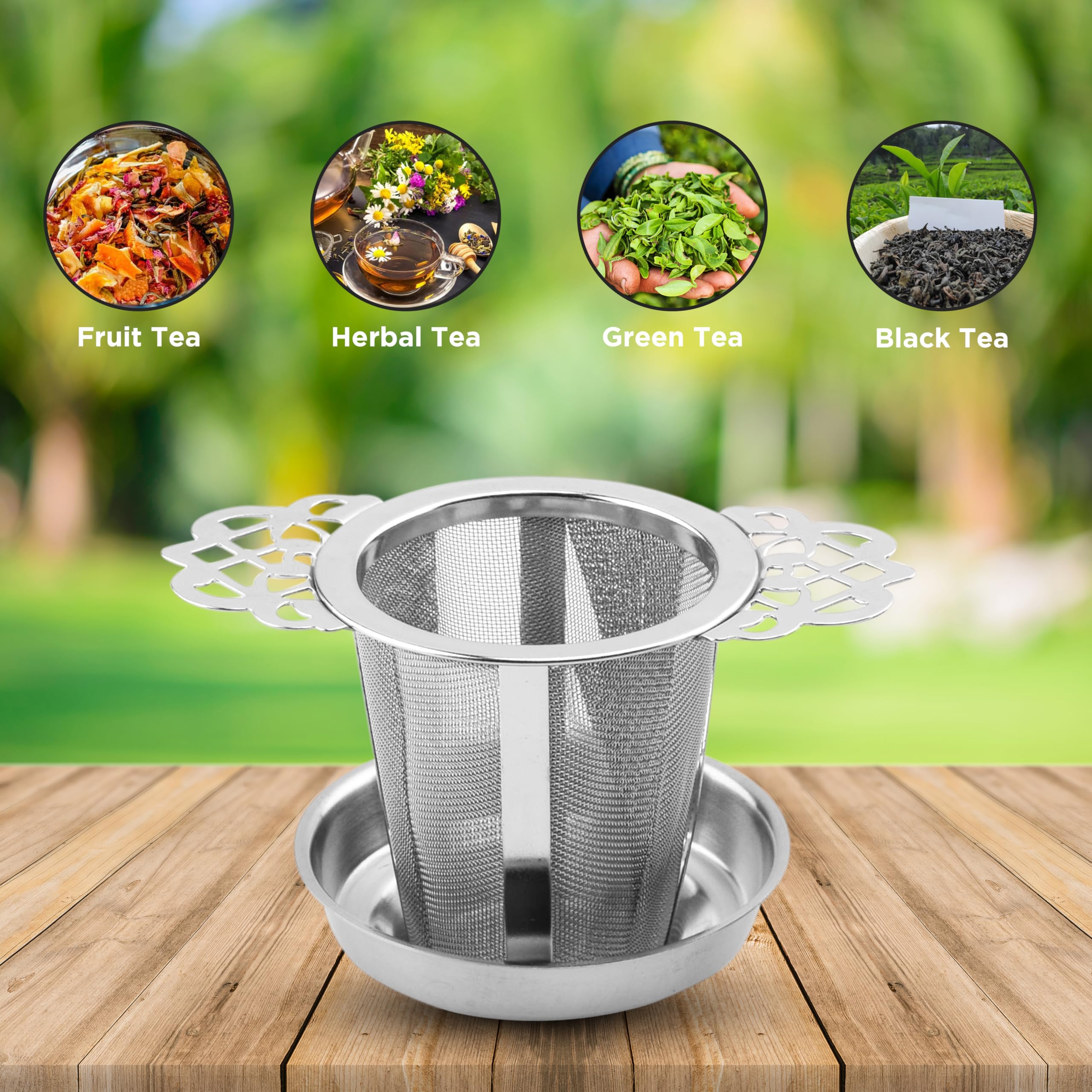 Infusor de colador de té de malla fina de acero inoxidable