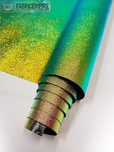 Miniatura 2 de Fabric Empire Tapicería de vinilo holográfica en relieve holograma de piel brillante tela cobre 54 pulgadas de ancho vendido por The Yard