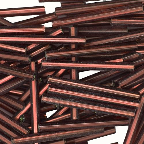 Marrón Plata Forrado Bugle Cuentas de Cristal Checo 0.984 in 1" Extra Largo