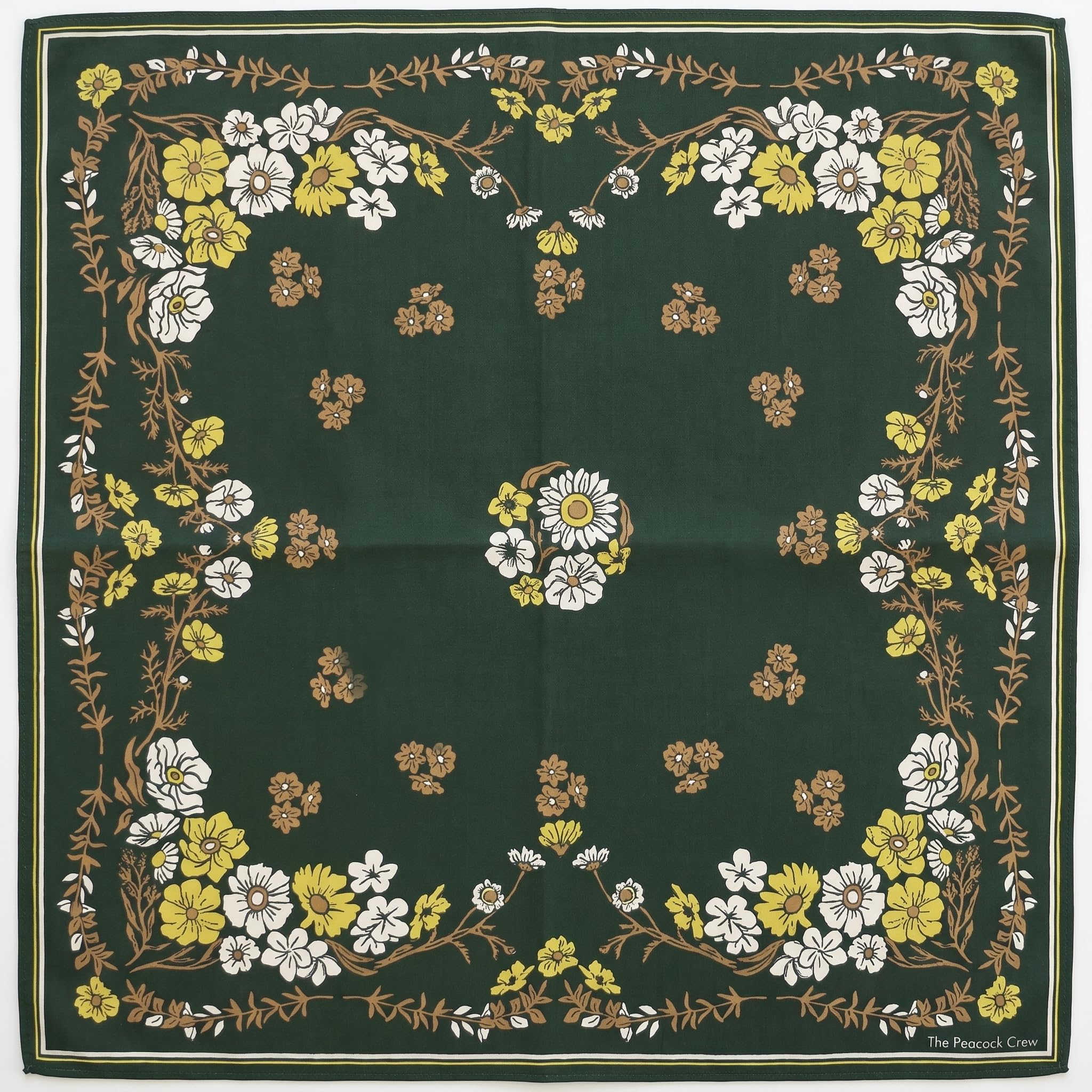 The Peacock Crew Premium Soft Cotton Designer Bandana for Men and Women 22x22 in