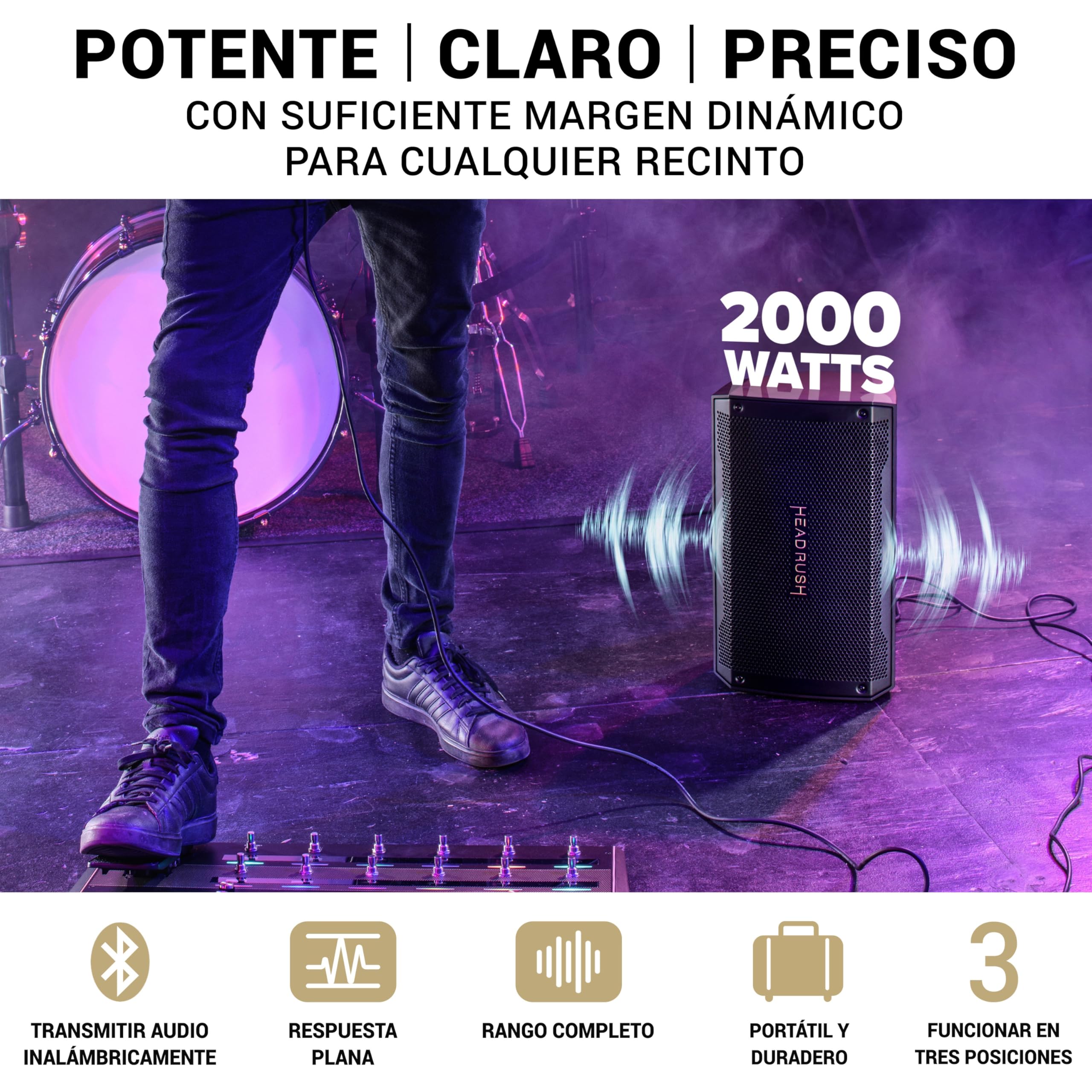 HeadRush Core y FRFR108 MK2 - Procesador de modelado de amplis de FX para guitarra y voz, y 8-inch Ampli para Guitarra/Bajo 2000W, con Bluetooth
