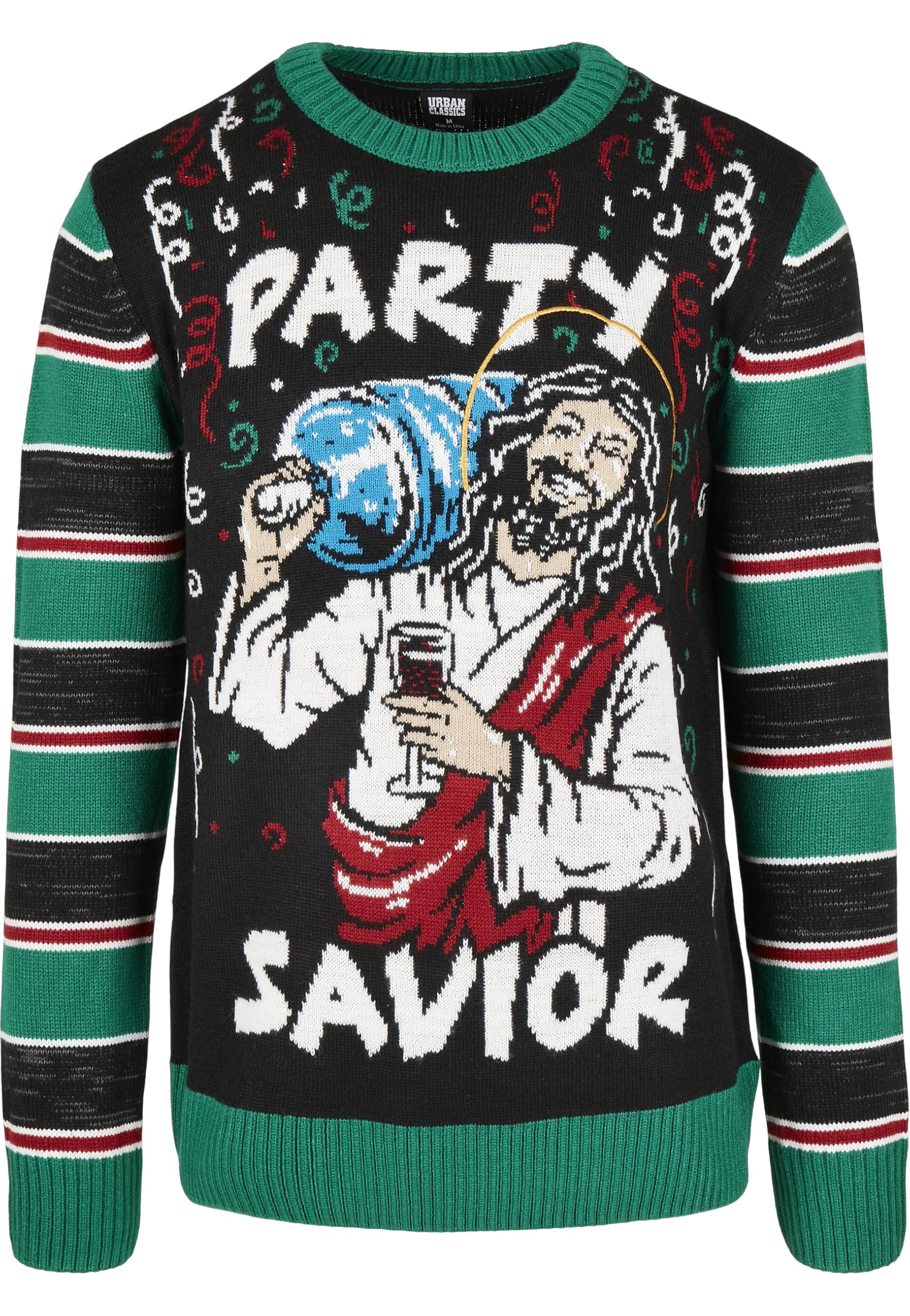 Urban Classics Unisex Pullover Savior Christmas Sweatshirt Ugly Sweater, Weihnachts-Pulli für Männer und Frauen, Größen S - XXL