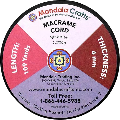 Miniatura 4 de Mandala Crafts Cuerda de macramé natural de 0.157 in, 3 hebras, cuerda de algodón torcido, suministros de macramé - Cuerda de macramé de algodón de