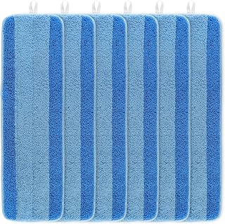 Mop Pads for Bona - Microfiber Cleaning Pad for Bona Hardwood Floor Cleaner 18 Inch Washable & Reusable Refills 6 Packs